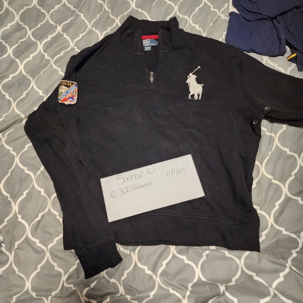 Polo by Ralph Lauren Black Quarter-Zip Sweater for Men